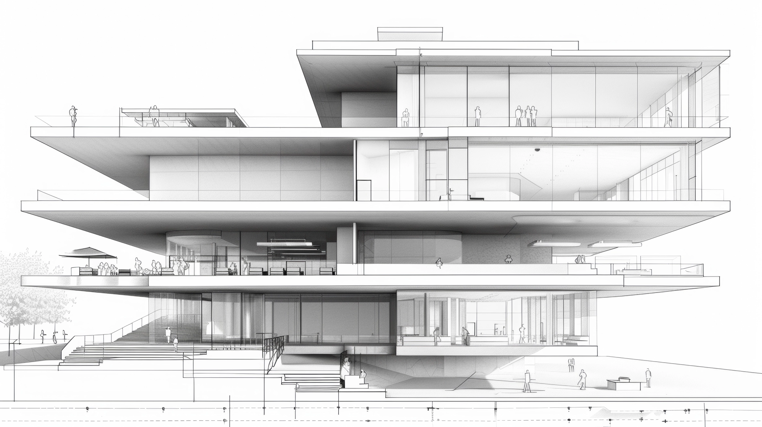 Commercial building section model